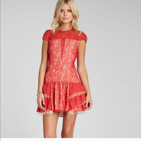 BCBGeneration Dresses & Skirts - BCBG Red Lace Dress